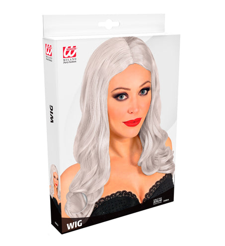 Widmann SRL Lange pruik wit roxy