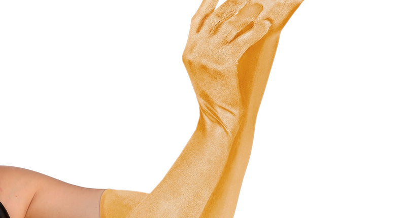 Widmann SRL Lange satijnen handschoenen goud