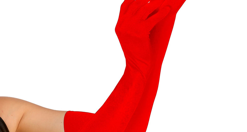 Widmann SRL Lange satijnen handschoenen rood