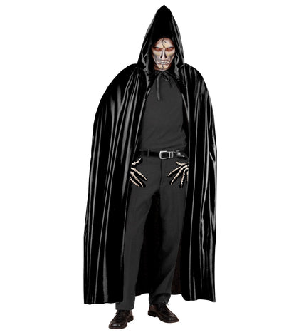 Widmann SRL Lange zwarte cape met kap