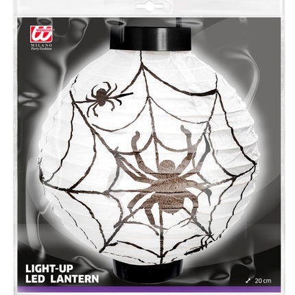 Widmann SRL Lantaarn spinnenweb led licht incl batterij 20 cm