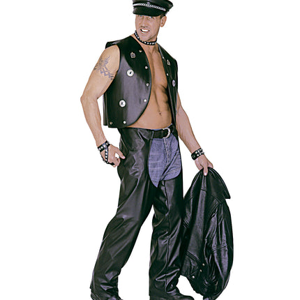 Widmann SRL Lederlook rock 'n roll broek met zwarte chaps