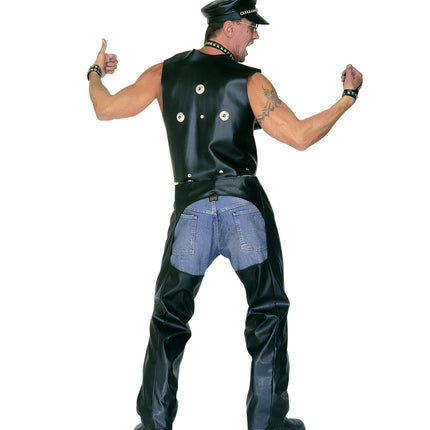 Widmann SRL Lederlook rock 'n roll broek met zwarte chaps