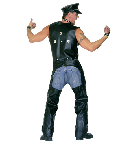 Widmann SRL Lederlook rock 'n roll broek met zwarte chaps