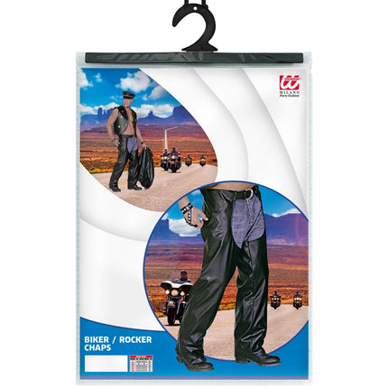 Widmann SRL Lederlook rock 'n roll broek met zwarte chaps