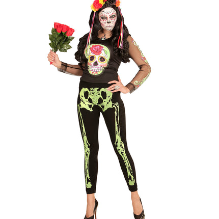 Widmann SRL Legging skelet neon groen