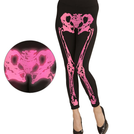 Widmann SRL Legging skelet neon roze