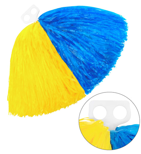 Widmann SRL Leuke blauw gele pompom cheerleader