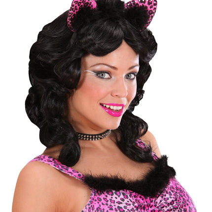 Widmann SRL Luipaard oortjes met stenen roze