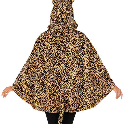 Widmann SRL Luipaard poncho met muts volwassenen