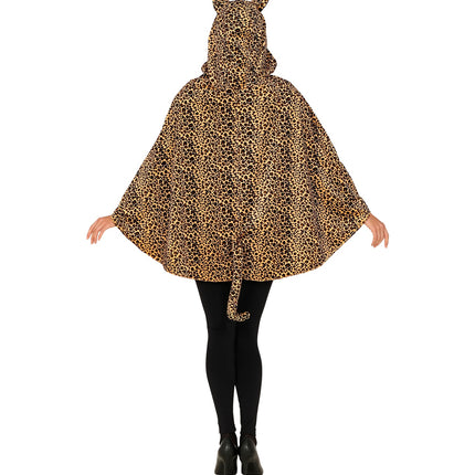 Widmann SRL Luipaard poncho met muts volwassenen