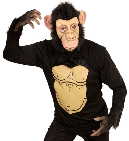 Widmann SRL Luxe Chimpansee sweater met masker voor carnaval