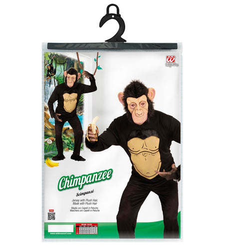 Widmann SRL Luxe Chimpansee sweater met masker voor carnaval