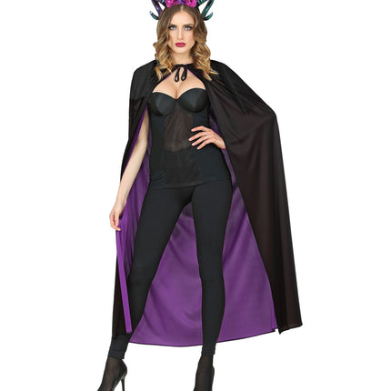 Widmann SRL Luxe dubbelzijdige cape zwart paars