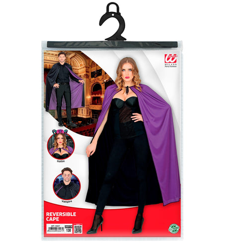Widmann SRL Luxe dubbelzijdige cape zwart paars