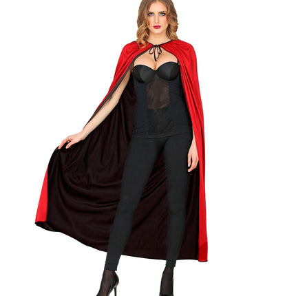 Widmann SRL Luxe dubbelzijdige cape zwart rood