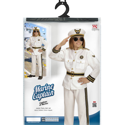 Widmann SRL Marine kapitein kostuum kind 140cm