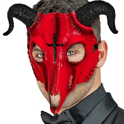 Widmann SRL Masker satanische ram rood hard plastic Vera