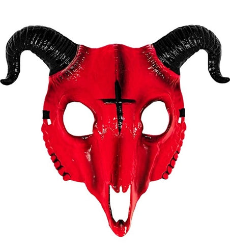 Widmann SRL Masker satanische ram rood hard plastic Vera