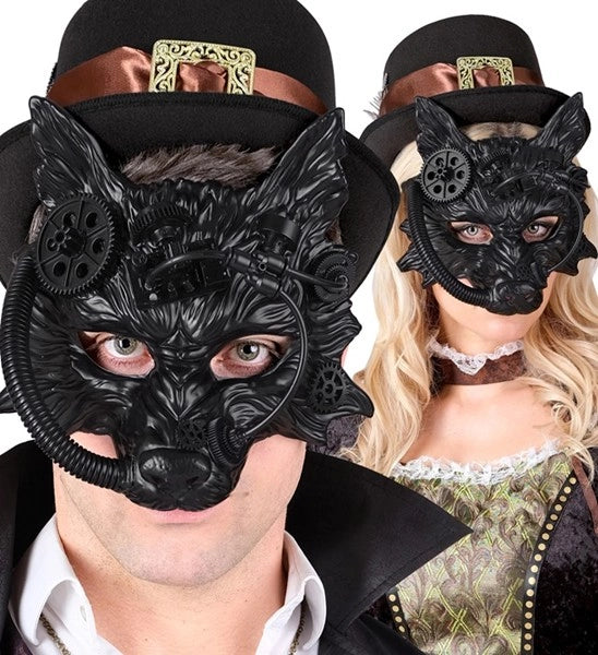 Widmann SRL Masker steampunk wolf zwart Nora