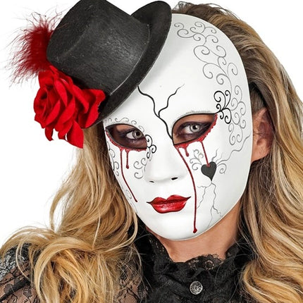 Widmann SRL Masker theater bloedende vrouw met hoed Sophie