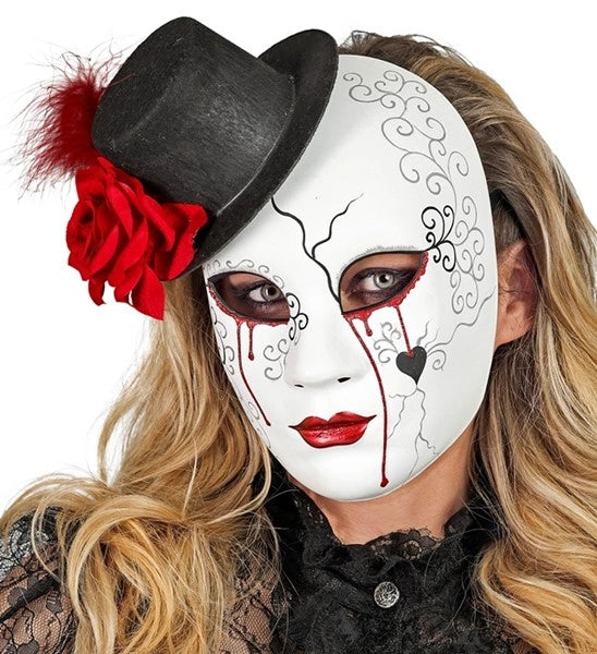 Widmann SRL Masker theater bloedende vrouw met hoed Sophie