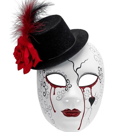 Widmann SRL Masker theater bloedende vrouw met hoed Sophie