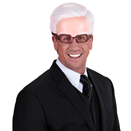 Widmann SRL masker zonder kin met bril en witte haarlijn