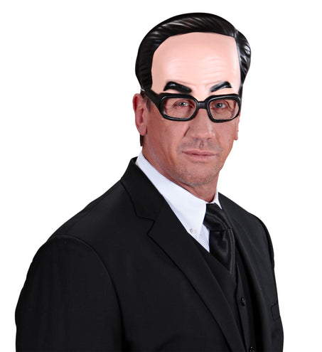 Widmann SRL masker zonder kin met bril en zwarte haarlijn