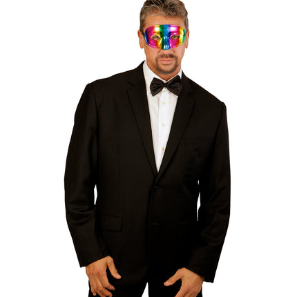 Widmann SRL Metallic kleurig regenboog masker