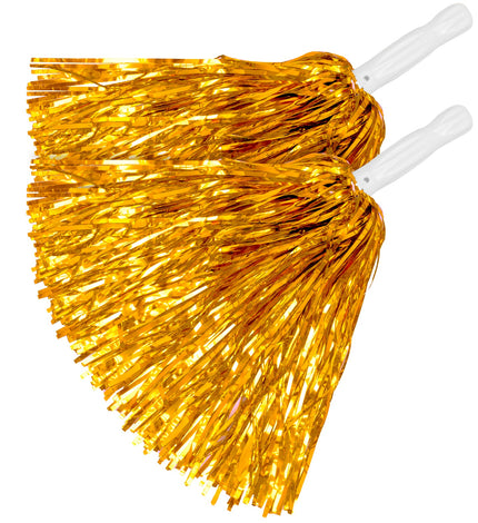 Widmann SRL Metallic pompons set goud