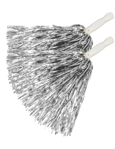 Widmann SRL Metallic pompons set zilver