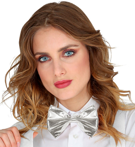 Widmann SRL Metallic zilveren strikjes