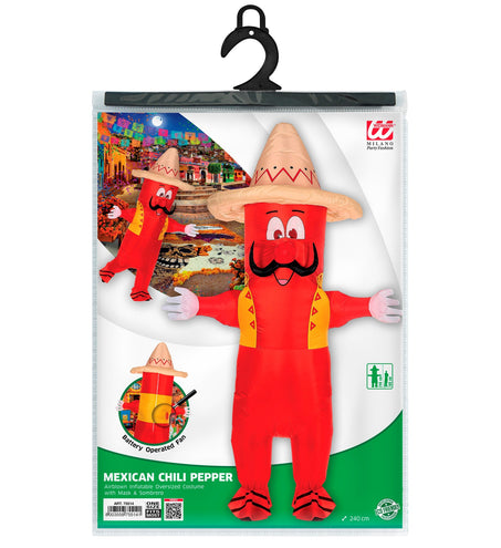 Widmann SRL Mexicaans chili peper kostuum opblaasbaar