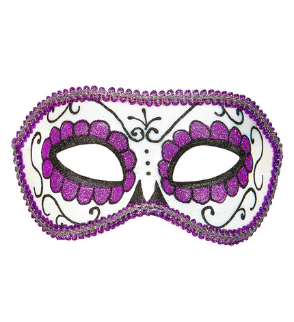 Widmann SRL Mexicaanse oogmaskers paars met zwart