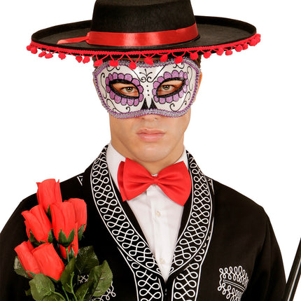 Widmann SRL Mexicaanse oogmaskers paars met zwart