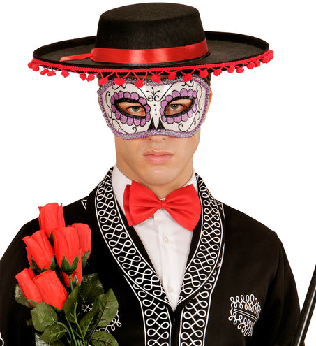 Widmann SRL Mexicaanse oogmaskers paars met zwart