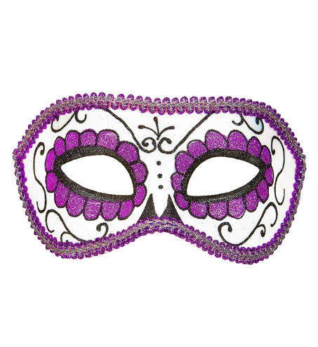 Widmann SRL Mexicaanse oogmaskers paars met zwart