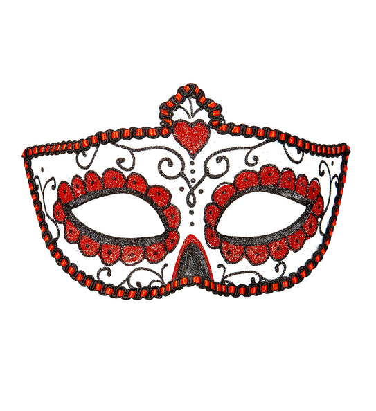 Widmann SRL Mexicaanse oogmaskers rood met zwart