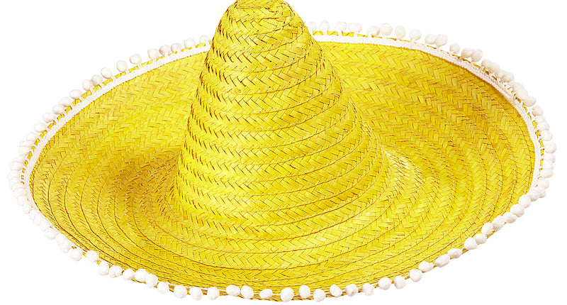 Widmann SRL Mexicaanse sombrero geel met bolletjes