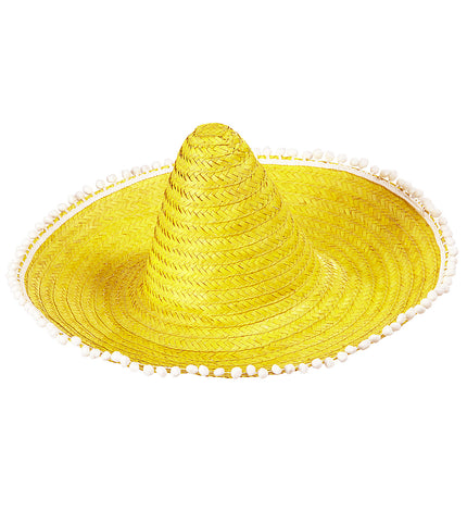 Widmann SRL Mexicaanse sombrero geel met bolletjes
