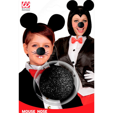 Widmann SRL Mickey neus muis zwart spons