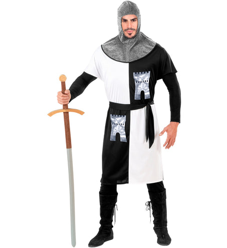 Widmann SRL Middeleeuws ridder kostuum zwart wit