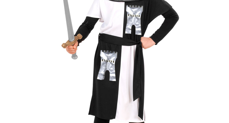 Widmann SRL Middeleeuws ridder kostuum zwart wit kinderen