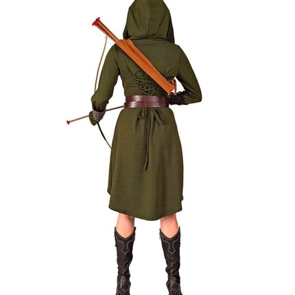 Widmann SRL Middeleeuwse gotische jurk met kap groen Lars