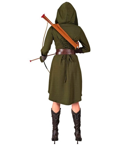 Widmann SRL Middeleeuwse gotische jurk met kap groen Lars