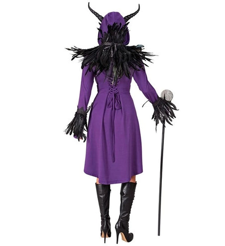 Widmann SRL Middeleeuwse gotische jurk met kap paars Timo