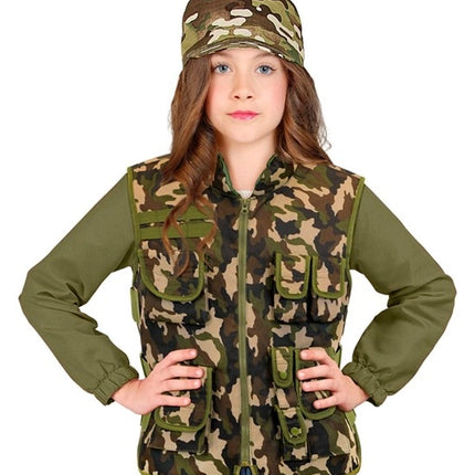 Widmann SRL Militair camouflage vest kostuum Lynn kind