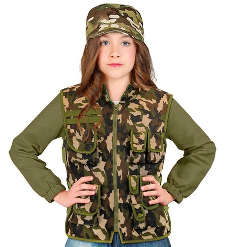 Widmann SRL Militair camouflage vest kostuum Lynn kind