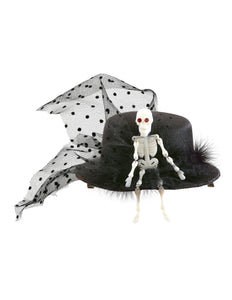 Widmann SRL Mini hoge hoed met tule en skelet